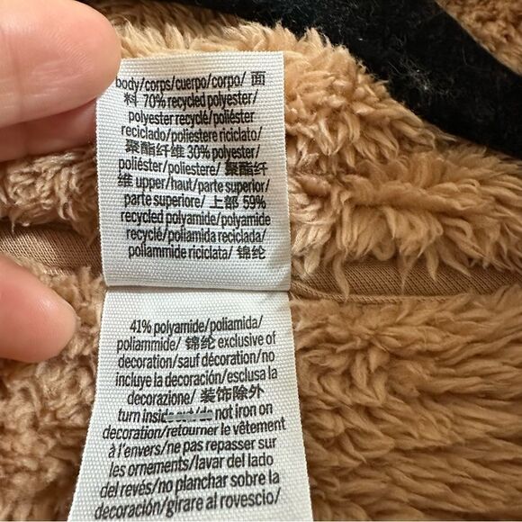 VICTORIA’S‎ SECRET PINK FLEECE TEDDY HALF ZIP OVERSIZED PULLOVER SWEATER NWT TAN - Picture 8 of 13